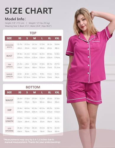 Image of NAP BOUND 100% Cotton Women Pajama Sets Button Down Short Sleeve Sleepwear Soft Pjs 2 Piece Lounge Set with Pocket XS-XXL