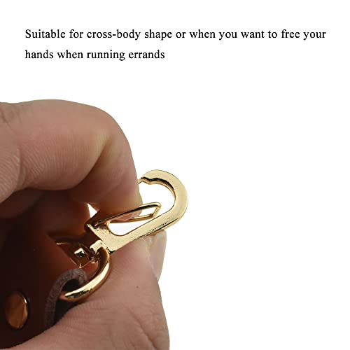 Image of Hahiyo Purse Handle Replacement Cowhide Leather Handle Strap Shoulder Handbag Tote Belt Lobster Swivel Clasp Buckle Sturdy Easy Clip on Attach Stay on Not Slip off Not Leave Mark on Body 15.7inch 2PCS