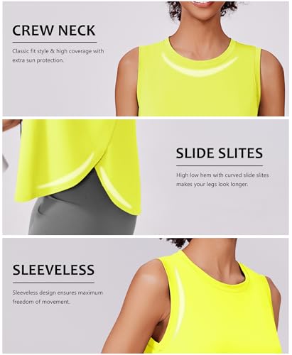 Image of PINSPARK Workout Tank Tops Woman Ice Silk UPF 50+ Athletic Yoga Shirts
