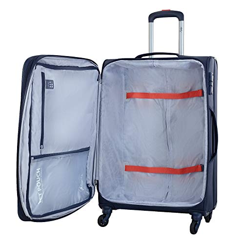 Image of Skybags Polyester Softsided Check-in Luggage 70.5 Cm Polyester Soft 4 Spinner Suitcase (Navy Blue, Stairw71Nbl)