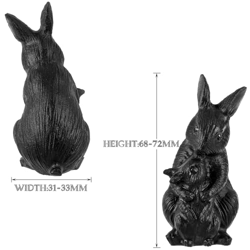 Mookaitedecor Black Obsidian Crystal Rabbit Hand Carved Bunny Ornament for Home Healing Crystal Animal Gift - Image 2
