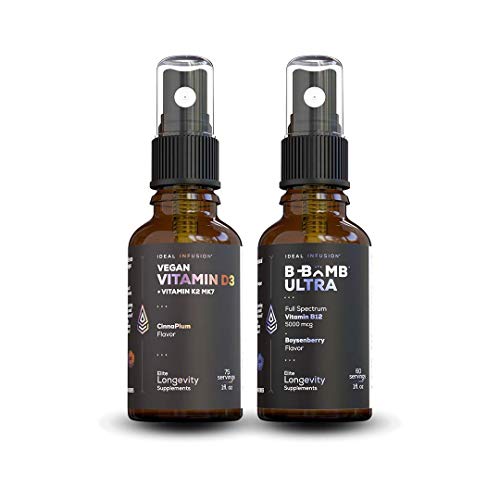 Ideal Infusion Vegan Vitamin D3 + Mk7 / Fuii Spectrum B12: Sublingual Spray #TOP4