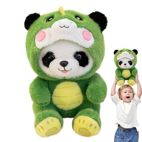 Peluche Panda - Muñeco De Peluche Panda | Panda Peluche Almohada Decorativa De Lanzamiento De Felpa De 14 Pulgadas, Dibujos Animados Que Transforman Animal Relleno De Panda Muñeca Acompañante