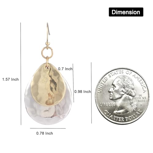 Gold and Silver Mixed Metal Earrings for Women Dangling Vintage Two Tone Boho Small Dangle Earrings2