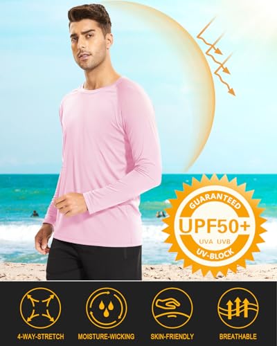 Image of MAGCOMSEN Men's Long Sleeve Shirts UPF 50+ UV Sun Protection Athletic Shirts for Hiking Running Workout Rash Guard