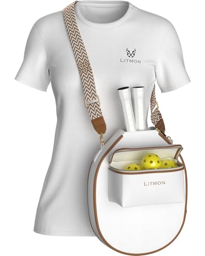 Pickleball Paddle Bag Leather Crossbody for Women