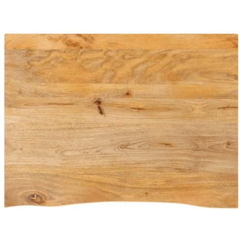 HFXHIJXQ Tablero de mesa de madera maciza de 80 x 60 x 2,5 cm, madera de mango con borde de árbol, moderna placa de escritorio para juegos, oficina, mesa de comedor DIY, resistente y duradera para
