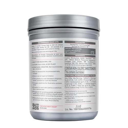 Image of MuscleBlaze Micronised Creatine Monohydrate CreAMP Powder, Citrus Blast (320g) + Cyclone Blender Gym Shaker (700ml)