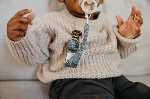 Image of Copper Pearl 3-Pack Pacifier Holders: Premium Knit Binky Clips for Baby Girls and Boys - Stylish Stainless Steel Design for Secure No-Drop Attachment - Jo