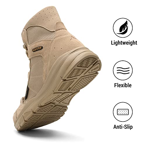 Nortiv 8 Men'S Lightweight Military Tactical Work Boots Outdoor Motorcycle Breathable Combat Boots Snmt221M Sand Size 10.5 M Us thumb #5
