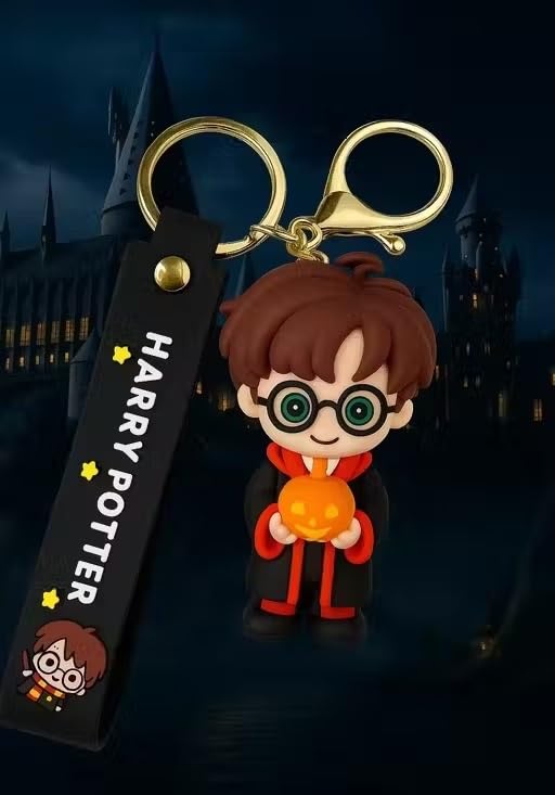 World Gift Mart Character Keychain with Premium Silicone Strap | Stylish Wizard Keyring & Bag Charm | Collectible Gift for Kids, Boys, Girls & Harry Potter Fans