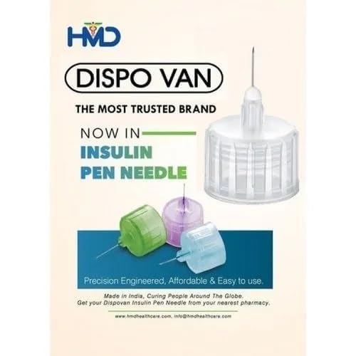 Image of Insulin Pen Needle 32G Universally usable with All pens, Pen Needle (Multicolor) Pack of 50
