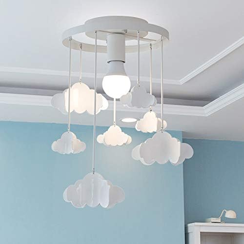 Morden Led Pendant Lights, CraftThink Cloud Shade Ceiling Lamps with Hanging Clouds E27 110V for Children's Room Living Room, Bedrooms, Best Gift for Children, Kids White