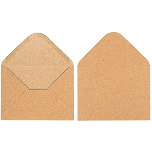 A6 Envelopes Bulk - 100-Count A6 Invitation Envelopes, Kraft Paper Envelopes For 4 X 6 Inch Wedding, Baby Shower, Party Invitations, V-Flap Photo Envelopes, Brown, 4 3/4 X 6 1/2 Inches #TOP3