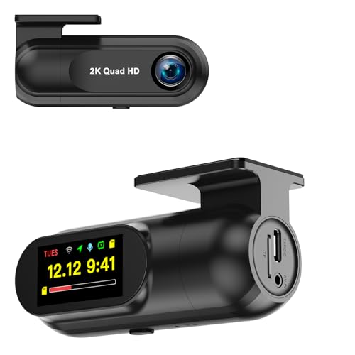 Dash Cam Front with 32G SD Card, CHORTAU 2K FHD Car Driving Recorder 1.47'' IPS Screen 170°Wide Angle Camera for Cars with APP, Night Vision,24H Parking Mode, Loop Recording, Motion Detection