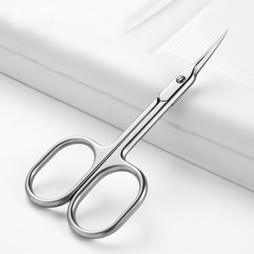 Image of Precision Cuticle Scissors - Stainless Steel Blades for Skin Care - Ergonomic Handle for Comfortable Grip - Ideal for Trimming Cuticles