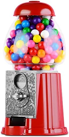 Gumball Machine - 9 Inch Gumball Vending Machine for Kids - Small Gumball Bank - Metal Candy Dispenser - Home Vending Machine - Vintage Gum Ball Machine - Jelly Bean Dispenser Machine - M&M Dispenser