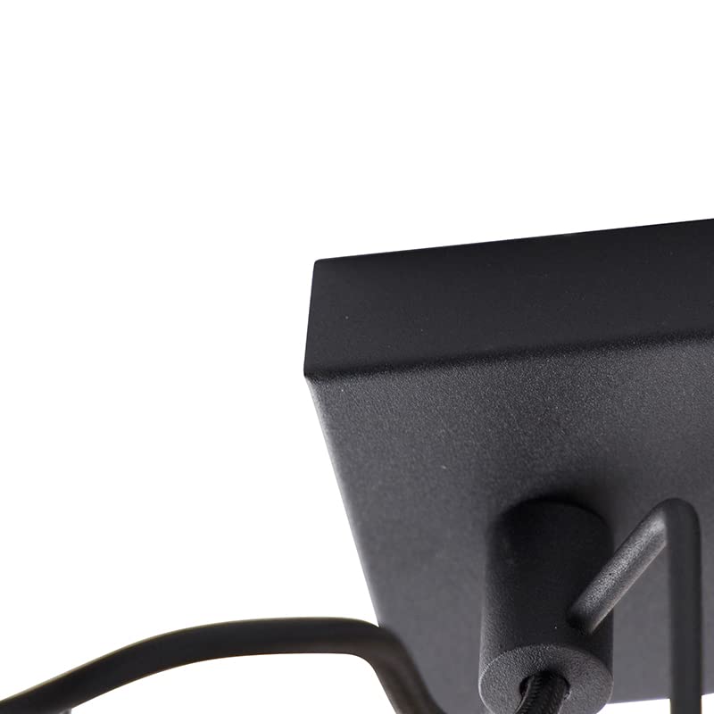 Qazqa Verstellbarer Deckenstrahler, Deckenspot - Suplux - Schwarz, max. 10W, Geeignet für LED, 36cm, 3-flammig, Ideal als Wohnzimmerlampe, Küche lampe