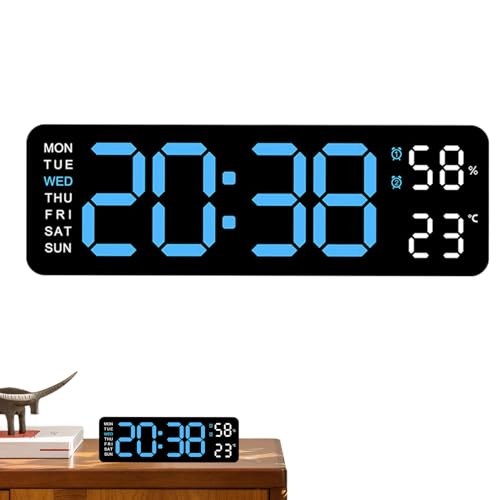Relojes de pared digitales multifuncionales con alarma para casa u oficina 2