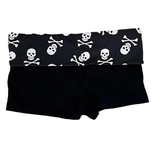 Amazon.com: Goth Micro Shorts Women Fold Over Skull Crossbones