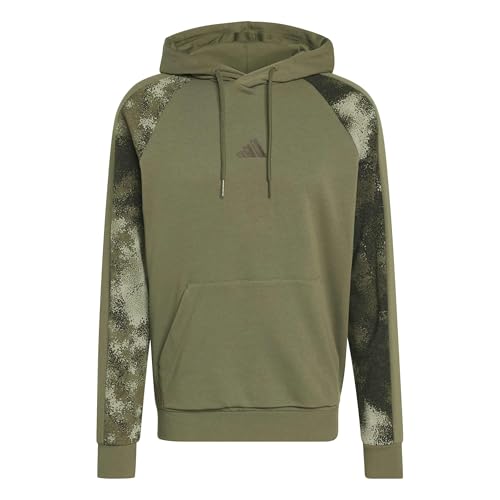 adidas Men's CAMO HOODIE, olive strata/MULTICOLOR, 4XL