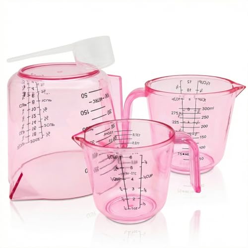 Set de 4 vasos medidores plásticos para cocina miniatura 7