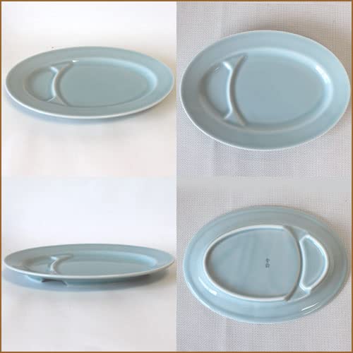 Amazon | 仕切り皿 青磁中華 ギョウザ皿 21.0cm 国産 食洗機対応