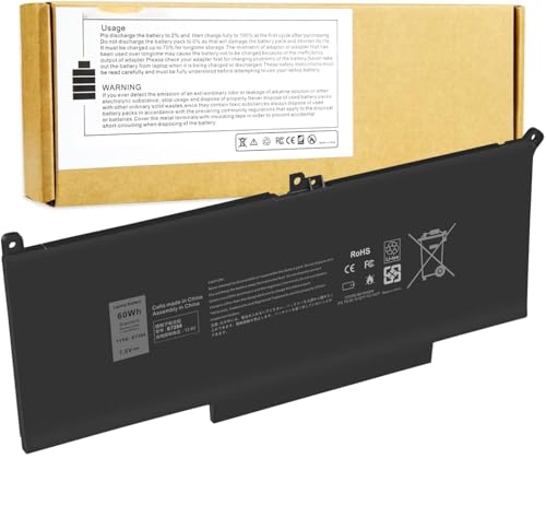 F3YGT 60Wh Battery Latitude 7480 Battery for Dell Latitude 12 7000 7280 7290/13 7000 7380 7390 P29S002/14 7000 7480 7490 P28S P28S001 P73G P73G002 Series DM3WC 0DM3WC DM6WC 2X39G 7.6V (F3YGT)