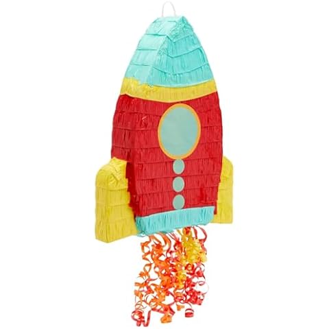 BLUE PANDA Pull String Rocket Ship Piñata Cover
