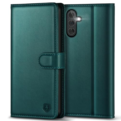 Kuafcase for Samsung A54 5G Case 4 Card Slots Magnetic Closure Kickstand Shockproof Protective Phone Case for Samsung Galaxy A54 - Green