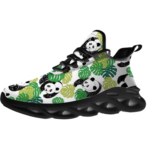 Men's Women's Panda Shoes Cartoon Panda Print Sneakers Running Walking Tennis Shoes Gifts for Men Women