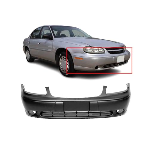 Image of FitParts Compatible with Chevrolet Malibu 1997-2005 Front Bumper Cover | Primed, With Fog Light Holes, Sedan, Ready to Paint, OEM 12463112, GM1000540