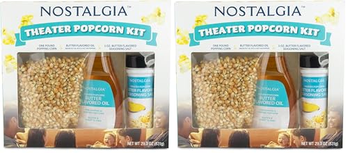 Nostalgia Best Tasting Premium 16-Ounce Popcorn, Oil &amp; Seasoning Salt Theater Popcorn Kit (Pack of 2)