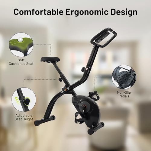 Image of ATIVAFIT 5-in-1 Foldable Exercise Bike for Home, Upright & Recumbent Indoor Bike with 16-Level Magnetic Resistance, Resistance Bands, Quiet Cardio, Adjustable Seat