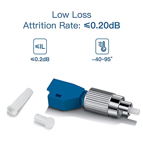 Image of Moocci 20 Pcs Visual Fault Locator Fiber Adapter, Fiber Optic Connector, Single Mode 9 /125um FC Male to LC Female Hybrid Optical Fiber Convertor Adapter Compatible with Optical Power Meter Cable