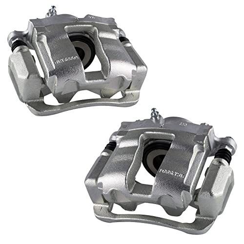Image of TRQ Front Brake Caliper Set Zinc Coated Brackets Compatible with 2011-2014 Hyundai Sonata