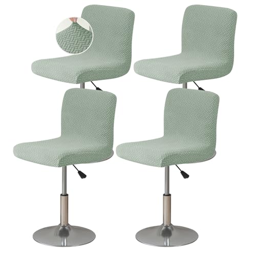 Image of FUANGUI Bar Stool Covers Set of 4, Stretch Bar Stool Chair Cover Slipcovers, Knitted Jacquard Counter Stool Bar Chair Covers for Kitchen Pub Dining Room (Knitted Green)