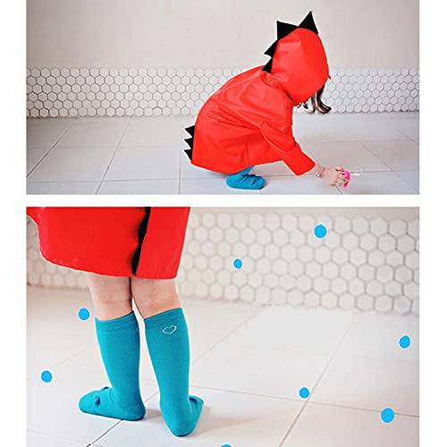 Quniko Kids Boy Girl Dinosaur Raincoat With Visor Cute Cartoon Hoodie Outwear Rain Jacket Age 2-10 (As1, Age, 4_Years, 6_Years, Red) #TOP4