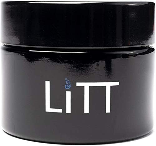 LiTT Stash Storage Jar  Black, Airtight UV Glass Storage Jar, Odour/Smell Resistant, Refillable Container. Portable Storage Accessory (50ml LITT)