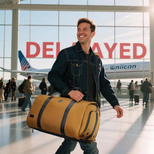 WELKINLAND 2-Suit Garment Duffle Bags for Travel Men, 60L-Large Carry on Garment Duffel Bag, Convertible Garment Duffel Bag w/Shoe Compartment, Foldable Garment Bags for Hanging Clothes Travel - Image 3