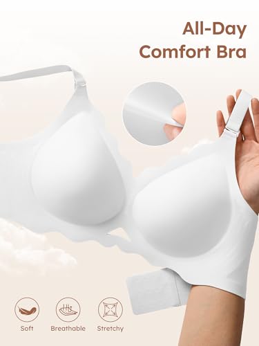 Image of Seamless Jelly Bras for Women - Wireless Gel Bra No Underwire with Support Full Coverage Comfort T-Shirt Bralette