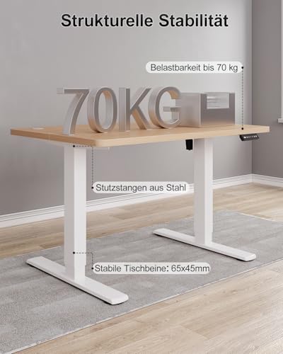 Airfish Höhenverstellbarer Schreibtisch 100x60cm, Kinder Schreibtisch Höhenverstellbar Elektrischer mit Memory-Funktion… – Ansicht 6