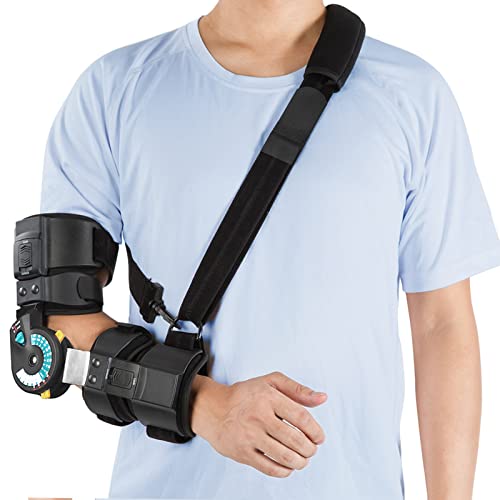 Hinged Rom Elbow Brace Post Op Elbow Brace With Strap Stabilizer Splint Arm Injury Recovery Surgery Support Fracture Rehabilitation Right Hand #TOP12