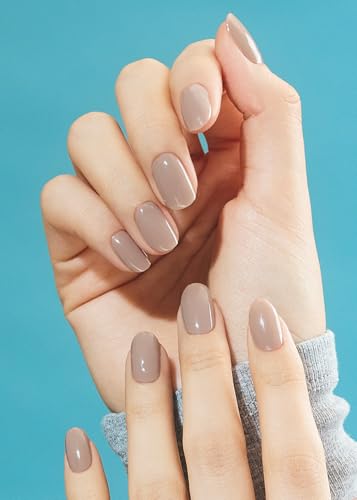 Image of ohora Semi Cured Gel Nail Strips (N Cream Beige) - Nude, Solid, Works with Any UV /LED Lamps, Salon-Quality, Long Lasting, Easy to Apply & Remove - Includes 2 Prep Pads, Nail File & Wooden Stick
