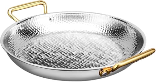 Suixtil Paellera de Acero Inoxidable 304 con Revestimiento Antiadherente y Doble Asa para Casa Camping Fiestas Paellera(22Cm)