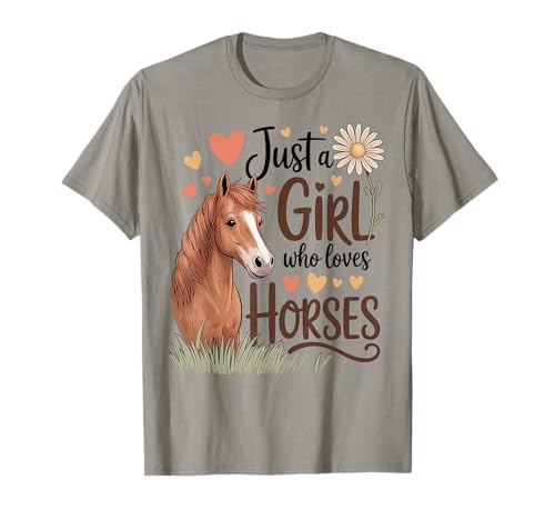 Horse Riding for Girls Women - Just a Girl Who Loves Horses T-Shirt