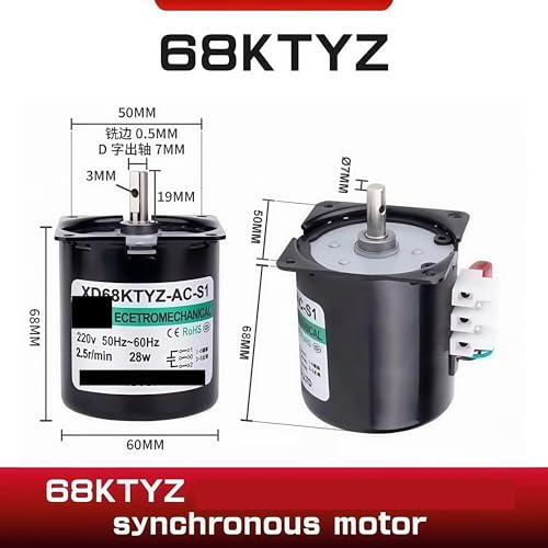 Moteur synchrone réversible 220V 28W XD68KTYZ de petite taille - 2