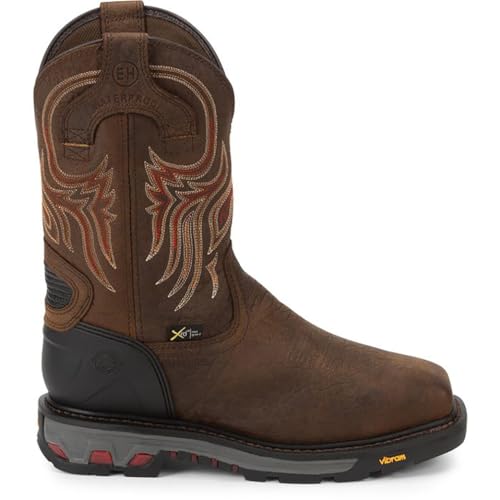 Justin Work Driscoll 11" Waterproof Met Guard Steel Toe Men's Boots, Premium Leather, EH ASTM F2413 Rated, Vibram Outsole2
