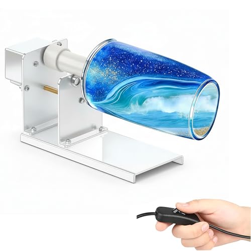 Cup Turner for Crafts 2-Way Rotation Epoxy Tumbler Spinner Machine Kit Dual Direction Spin for Glitter & Resin Compatible with Handled Mugs & Various Tumbler Sizes