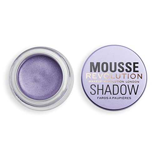 Makeup Revolution Mousse Shadow, cremige Farbe für Wangen & Augen, aufgeschlagene, leichte Formel, Creme-zu-Pulver, Flieder, 4g